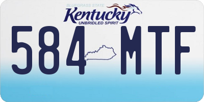 KY license plate 584MTF