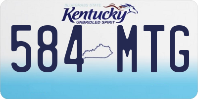 KY license plate 584MTG