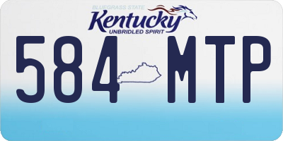 KY license plate 584MTP