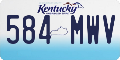 KY license plate 584MWV