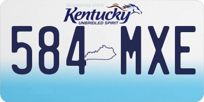 KY license plate 584MXE