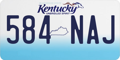 KY license plate 584NAJ
