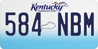 KY license plate 584NBM