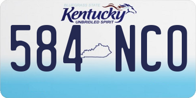 KY license plate 584NCO