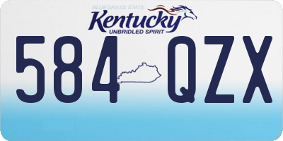 KY license plate 584QZX