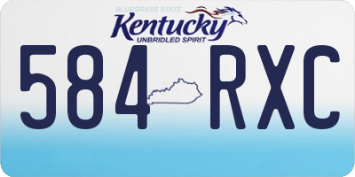 KY license plate 584RXC