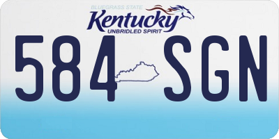 KY license plate 584SGN