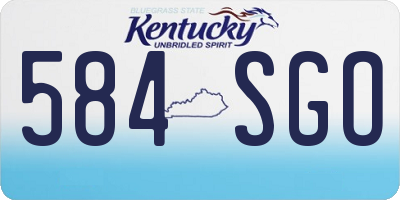KY license plate 584SGO