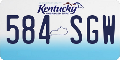KY license plate 584SGW