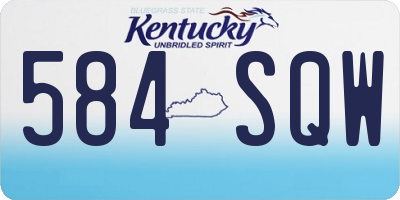 KY license plate 584SQW