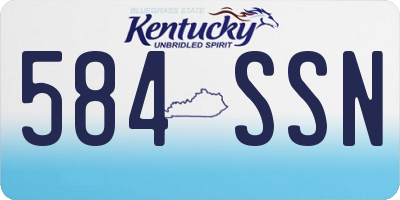KY license plate 584SSN