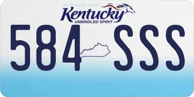 KY license plate 584SSS