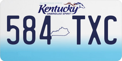 KY license plate 584TXC