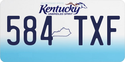 KY license plate 584TXF