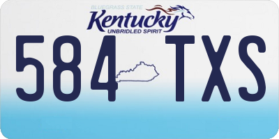 KY license plate 584TXS