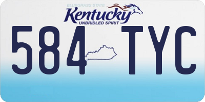 KY license plate 584TYC