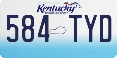 KY license plate 584TYD