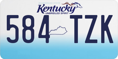 KY license plate 584TZK