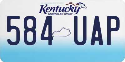 KY license plate 584UAP