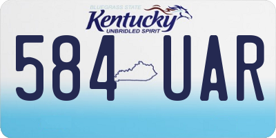 KY license plate 584UAR