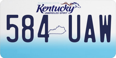 KY license plate 584UAW