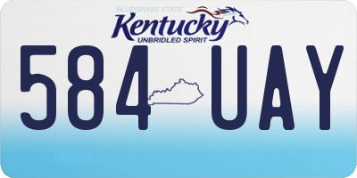 KY license plate 584UAY