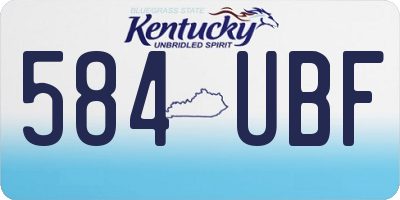 KY license plate 584UBF