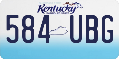KY license plate 584UBG