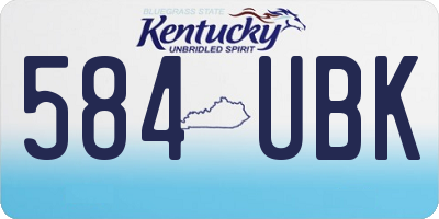 KY license plate 584UBK
