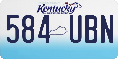 KY license plate 584UBN