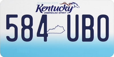 KY license plate 584UBO
