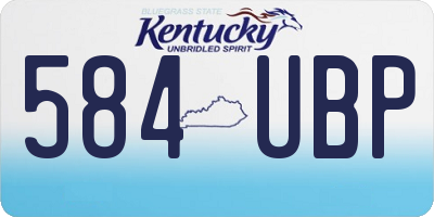 KY license plate 584UBP