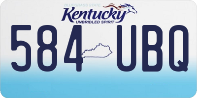 KY license plate 584UBQ