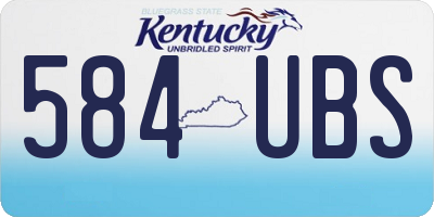 KY license plate 584UBS