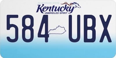 KY license plate 584UBX