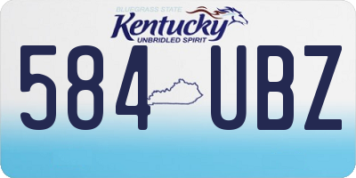 KY license plate 584UBZ