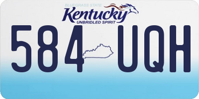 KY license plate 584UQH