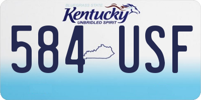 KY license plate 584USF
