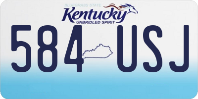 KY license plate 584USJ