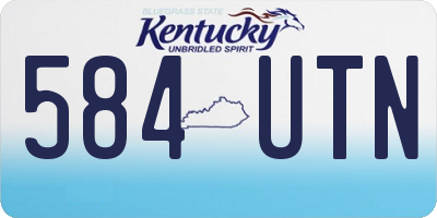 KY license plate 584UTN