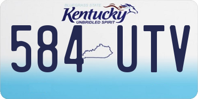 KY license plate 584UTV