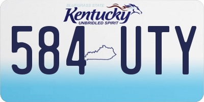 KY license plate 584UTY