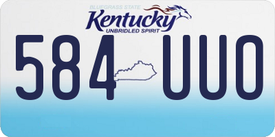 KY license plate 584UUO