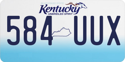 KY license plate 584UUX