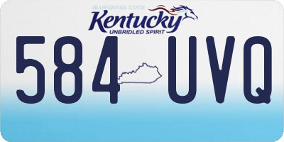 KY license plate 584UVQ