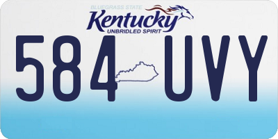 KY license plate 584UVY