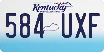 KY license plate 584UXF