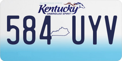 KY license plate 584UYV