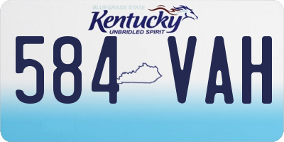 KY license plate 584VAH