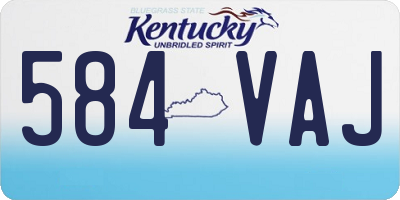 KY license plate 584VAJ